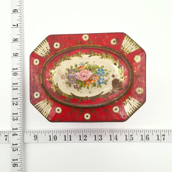 Vintage Gray Dunn Octagonal Floral Biscuit Tin (Scotland, 1853) - Picture 13 of 14